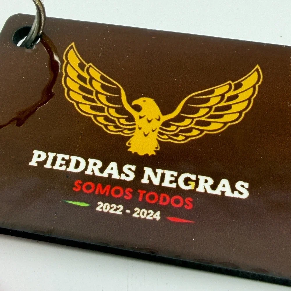 Piedras Negras Somos Todos 2022-2024 Eagle Keychain Pink Tassel Coahuila Mexico